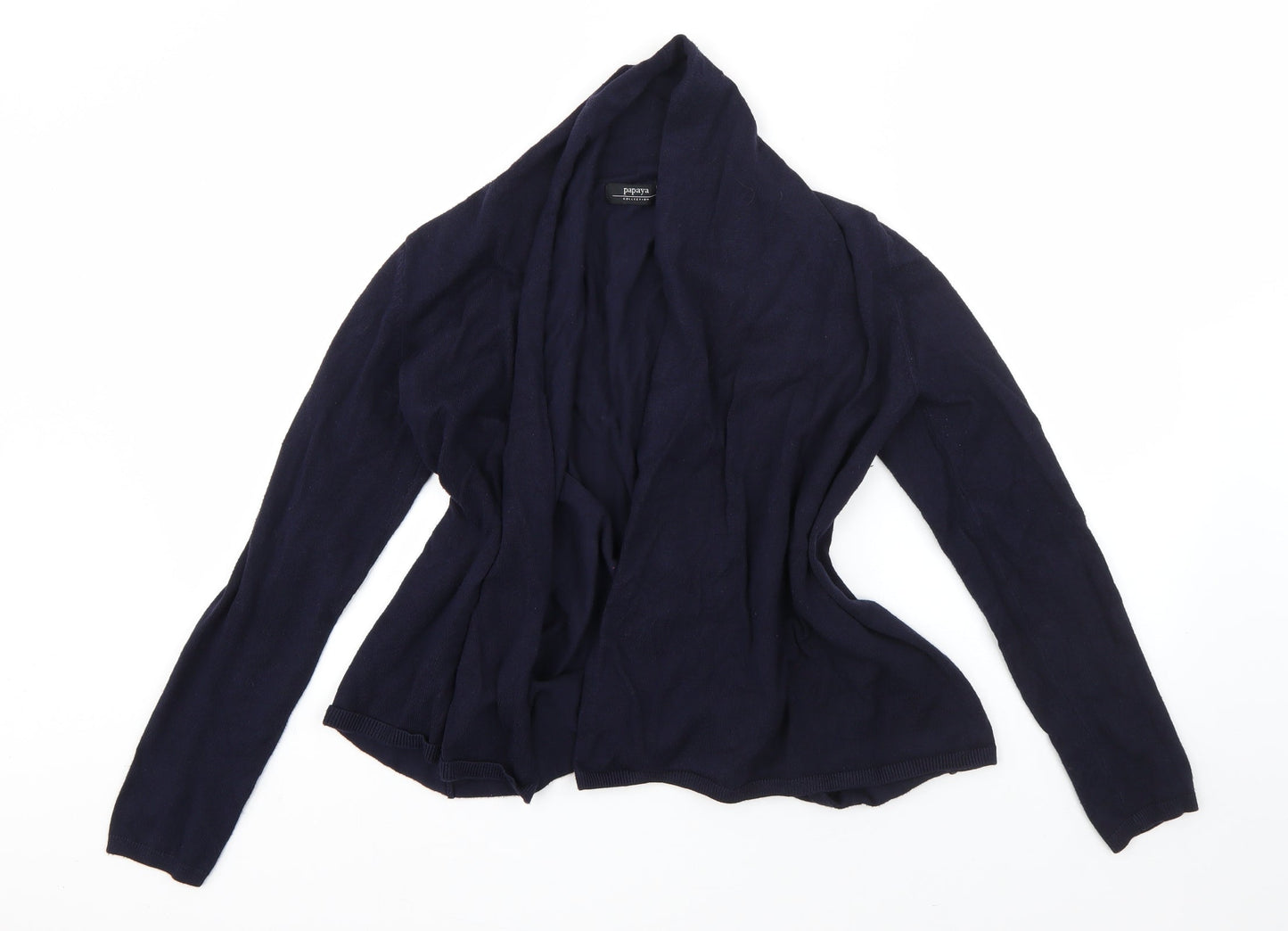 Papaya Womens Blue Round Neck  Viscose Cardigan Jumper Size 14