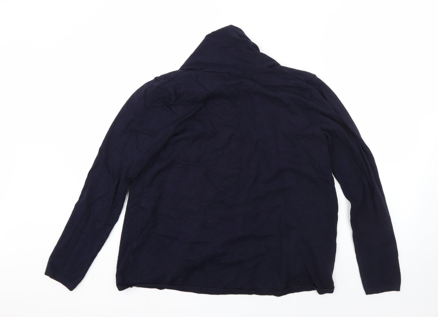 Papaya Womens Blue Round Neck  Viscose Cardigan Jumper Size 14