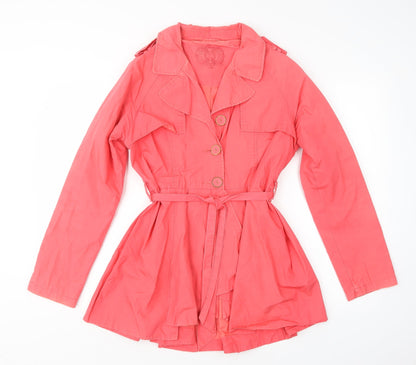 Red Herring Womens Pink   Overcoat Coat Size 12