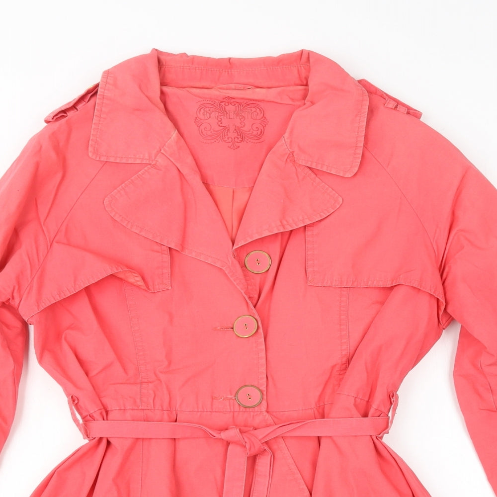 Red Herring Womens Pink   Overcoat Coat Size 12