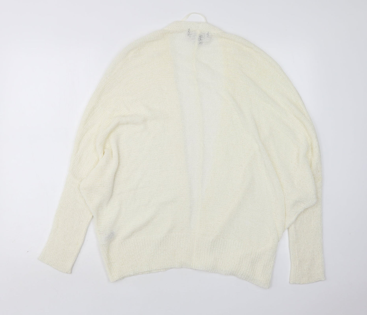 Primark Womens Ivory V-Neck  Acrylic Cardigan Jumper Size S