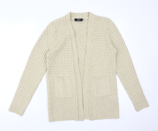 ME Womens Beige   Acrylic Cardigan Jumper Size M