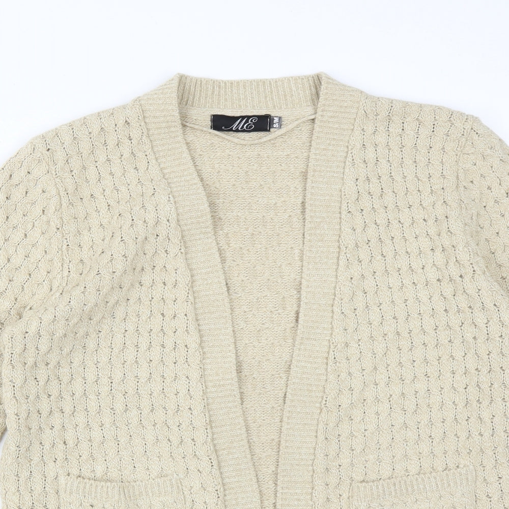 ME Womens Beige   Acrylic Cardigan Jumper Size M