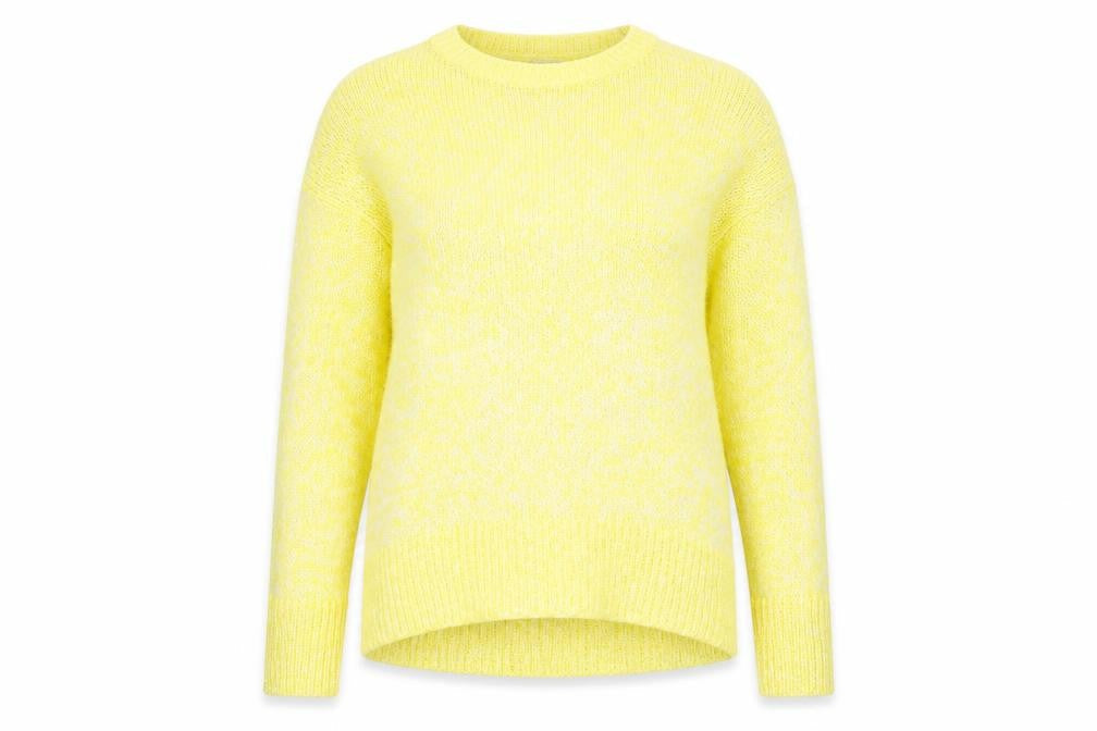 New Look Womens Yellow  Acrylic Basic T-Shirt Size S Crew Neck