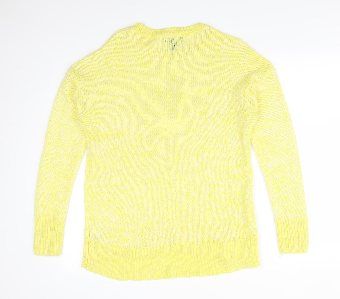 New Look Womens Yellow  Acrylic Basic T-Shirt Size S Crew Neck