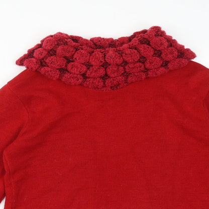 PURE&NATURAL Womens Red Roll Neck  Acrylic Pullover Jumper Size M