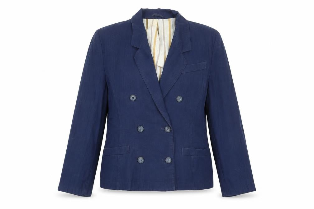 ST MICHAEL Womens Blue  Cotton Jacket Suit Jacket Size 14