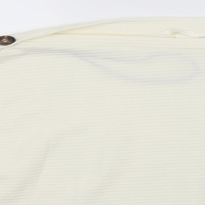 H&M Womens Ivory Round Neck Striped Polyester Pullover Jumper Size M
