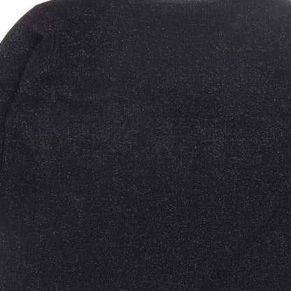 Bonmarché Womens Black V-Neck Acrylic Pullover Jumper Size M