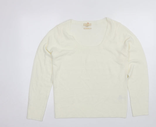 Sarah Hamilton Womens White Round Neck  Acrylic Pullover Jumper Size XL