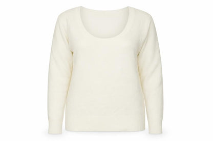 Sarah Hamilton Womens White Round Neck  Acrylic Pullover Jumper Size XL