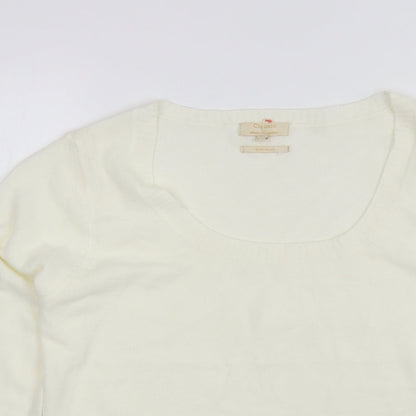 Sarah Hamilton Womens White Round Neck  Acrylic Pullover Jumper Size XL