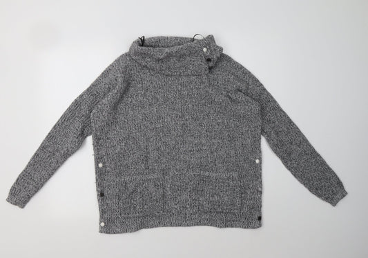 NEXT Womens Grey Roll Neck  Cotton Pullover Jumper Size S