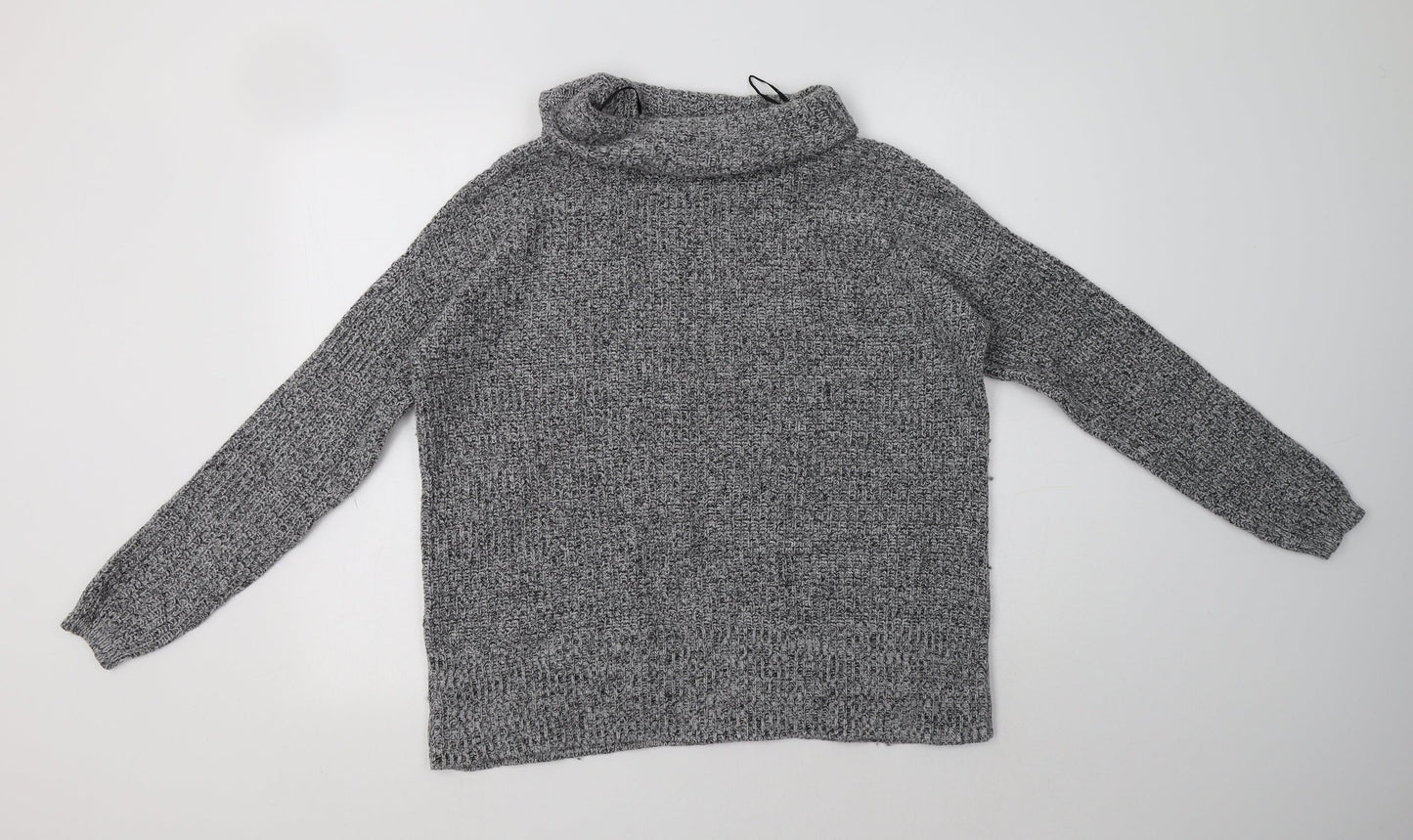 NEXT Womens Grey Roll Neck  Cotton Pullover Jumper Size S