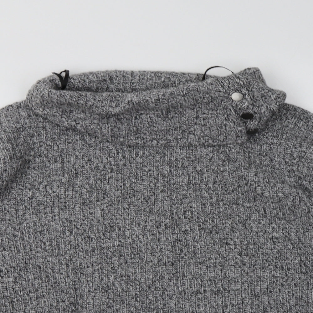 NEXT Womens Grey Roll Neck  Cotton Pullover Jumper Size S