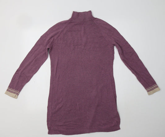 Patra Womens Pink  Cotton Jumper Dress  Size S  Mock Neck