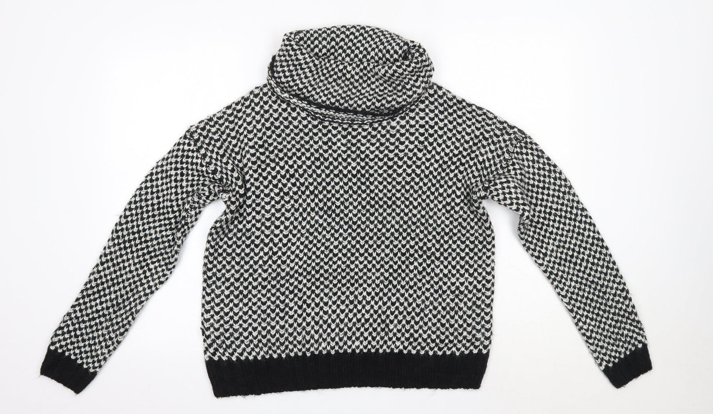 New Look Womens Multicoloured Roll Neck  Acrylic Pullover Jumper Size M