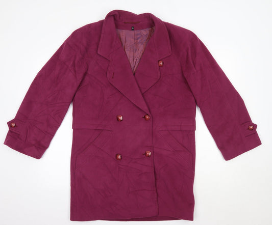 Preloved Manfred Mettner Womens Pink   Overcoat Coat Size 6 - Front