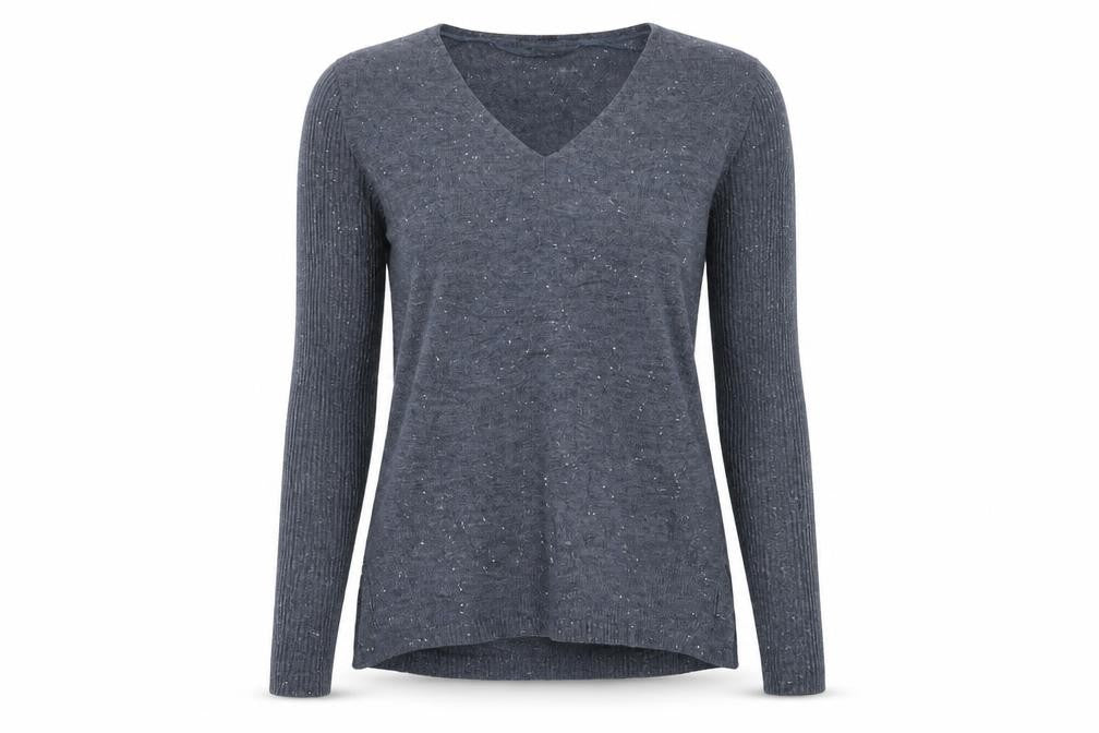 Primark Womens Blue V-Neck  Acrylic Pullover Jumper Size 8
