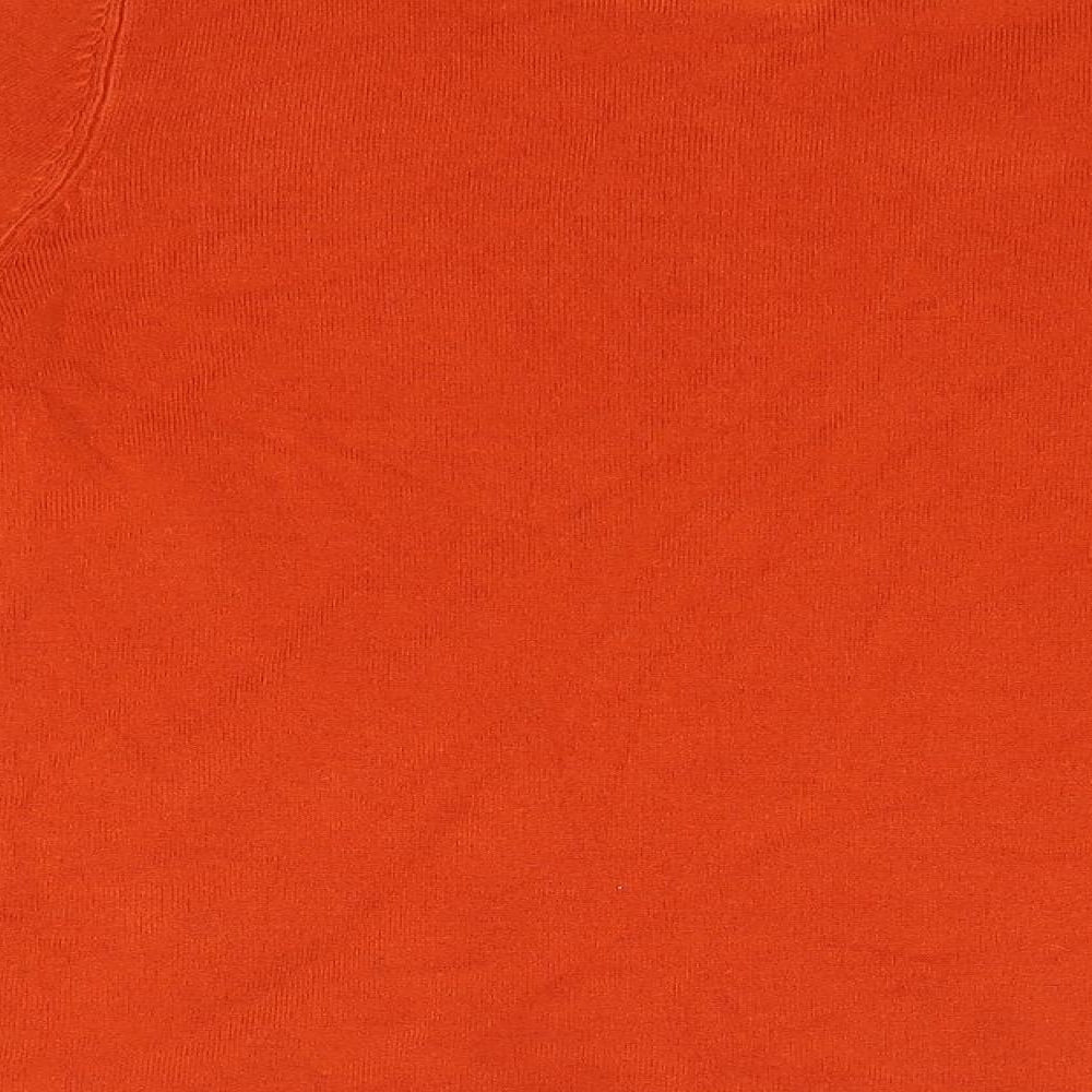 Bonmarché Womens Orange Round Neck  Acrylic Pullover Jumper Size 14