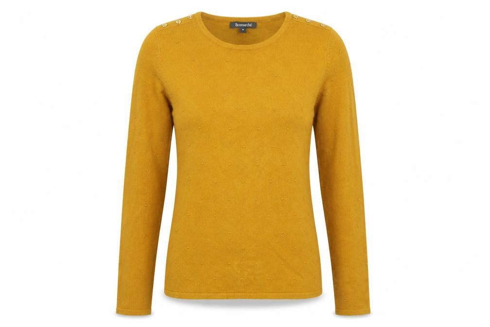 Bonmarché Womens Orange Round Neck Acrylic Pullover Jumper Size 10