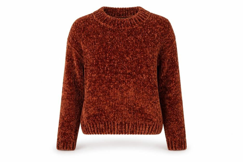 Daisy Street Womens Brown Round Neck  Polyester Pullover Jumper Size 6
