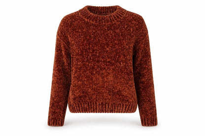 Daisy Street Womens Brown Round Neck  Polyester Pullover Jumper Size 6