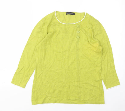 Preloved Just Elegance Womens Green Round Neck  Viscose Pullover Jumper Size M - Front