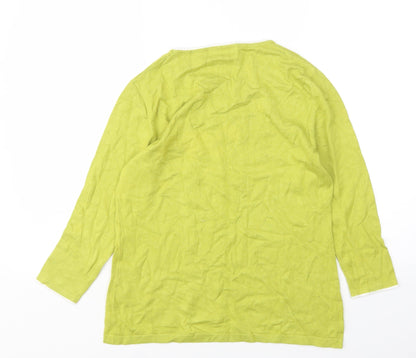 Preloved Just Elegance Womens Green Round Neck  Viscose Pullover Jumper Size M - Back