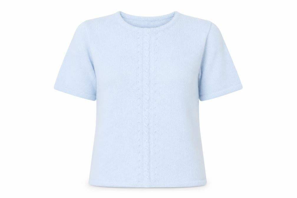EWM Womens Blue Round Neck  Acrylic Pullover Jumper Size M