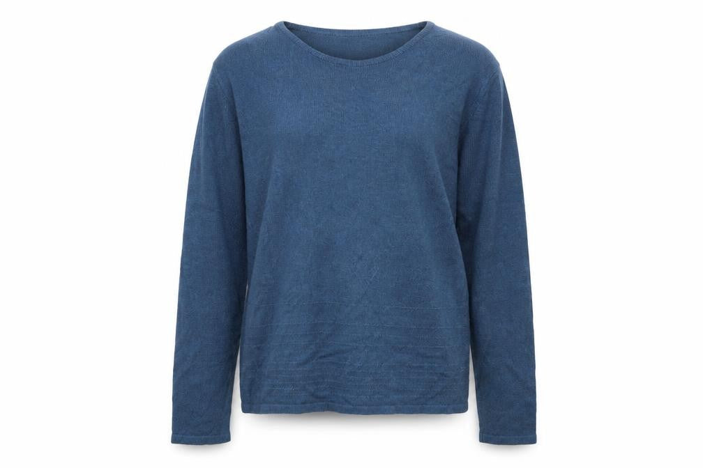 Marks & Spencer Womens Blue Round Neck  Modal Pullover Jumper Size 14