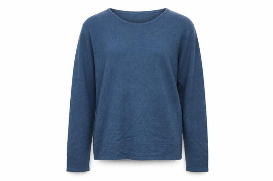Marks & Spencer Womens Blue Round Neck  Modal Pullover Jumper Size 14