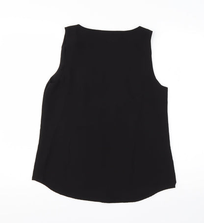 Preloved Oasis Womens Black  Polyester Basic Blouse Size 10 V-Neck - Back