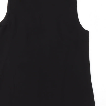Preloved Oasis Womens Black  Polyester Basic Blouse Size 10 V-Neck - Label