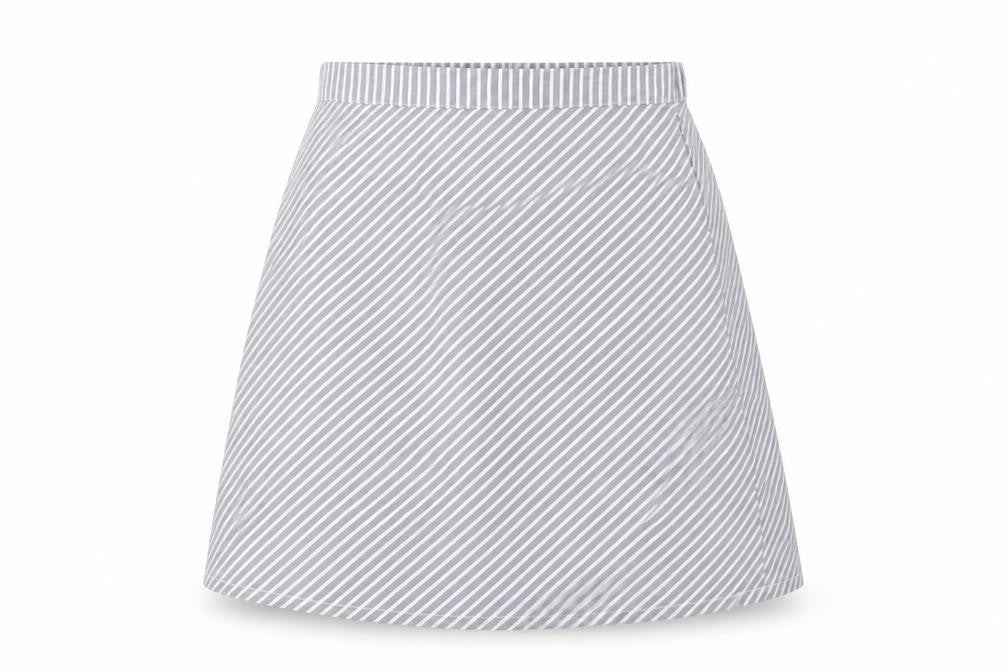 Villa Clothin Womens Grey Striped Cotton A-Line Skirt Size 36 in