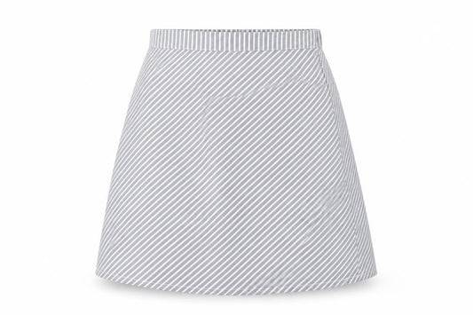 Villa Clothin Womens Grey Striped Cotton A-Line Skirt Size 36 in