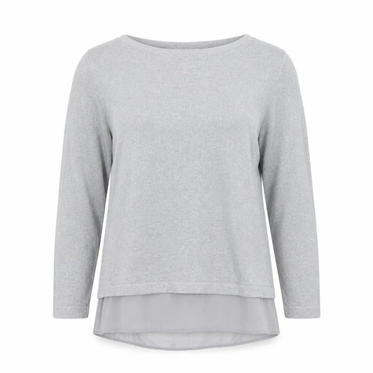 Wallis Womens Grey Round Neck  Viscose Pullover Jumper Size 14