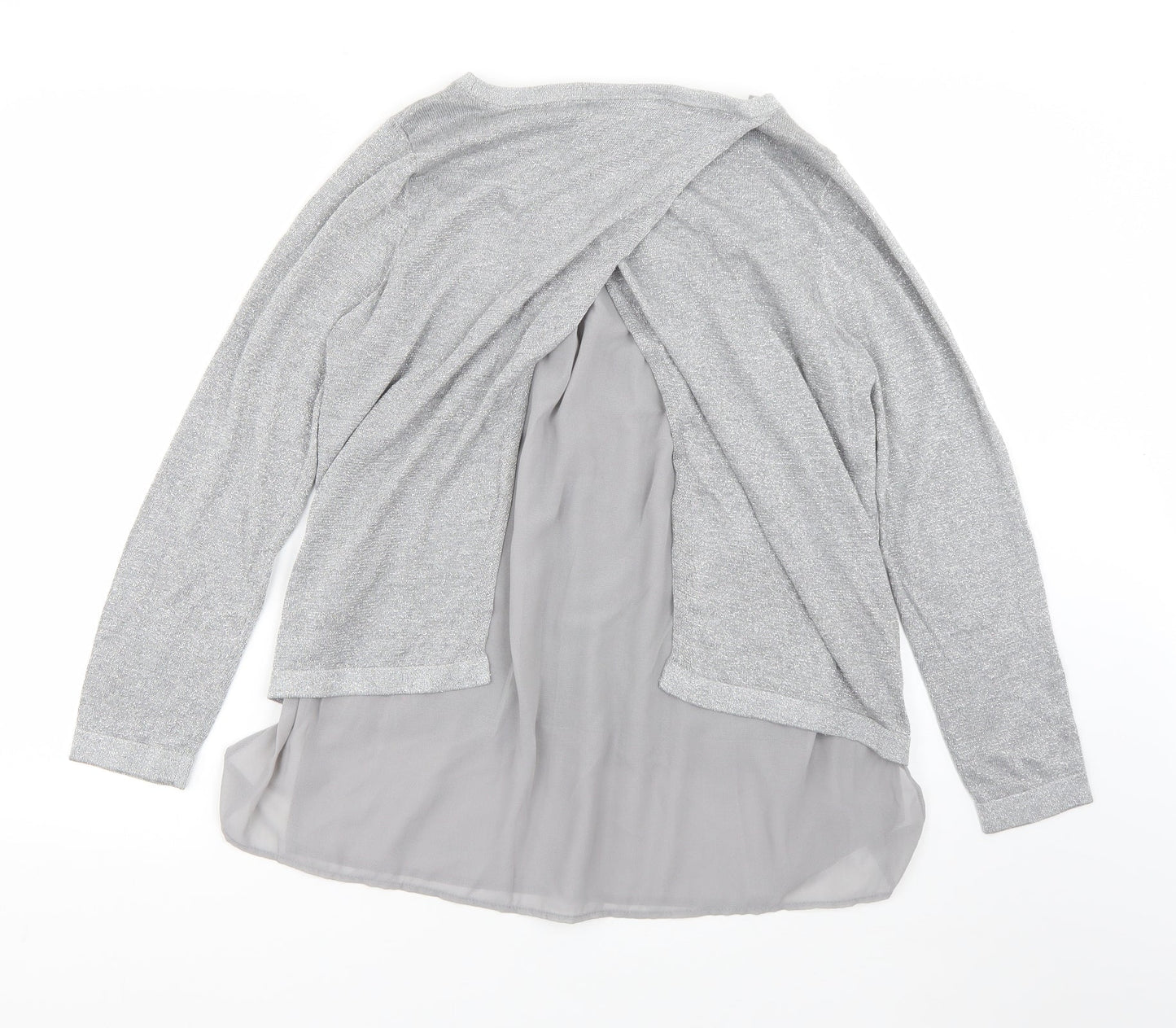 Wallis Womens Grey Round Neck  Viscose Pullover Jumper Size 14