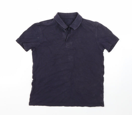George Boys Blue  Cotton Basic Polo Size 10-11 Years Collared