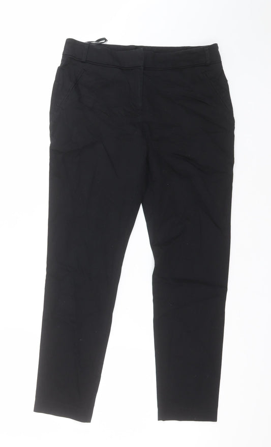 Dorothy Perkins Womens Black  Cotton Dress Pants Trousers Size 8 L25 in Regular