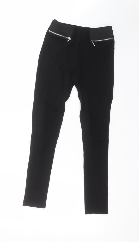Zara Womens Black  Viscose  Leggings Size S L27 in