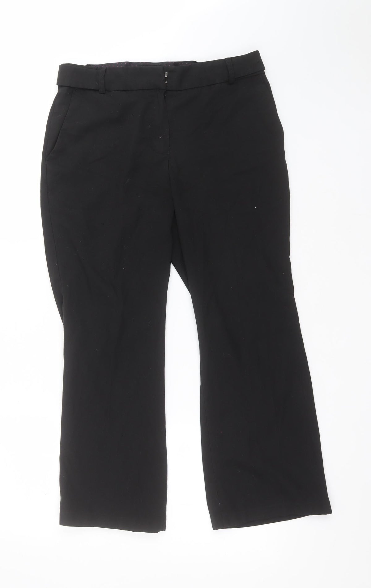 Next Womens Black  Polyester Carrot Trousers Size 12 L26 in Regular