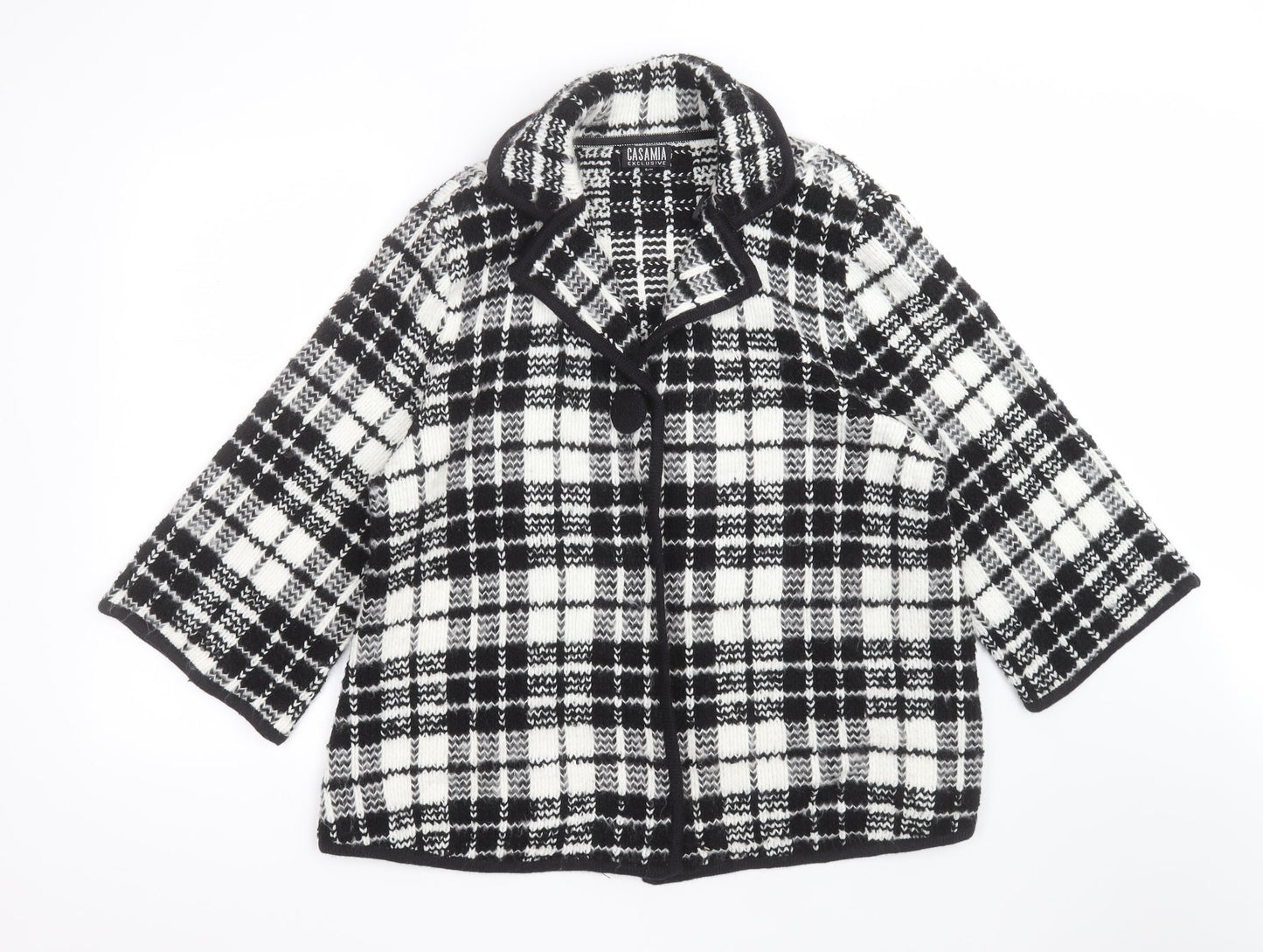 CASAMIA Womens Multicoloured Check Acrylic Jacket Suit Jacket Size M