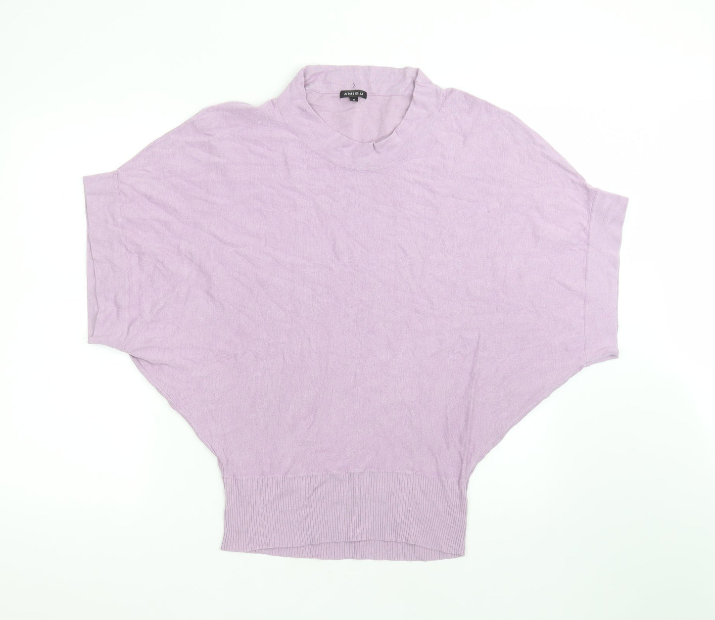 Amisu Womens Purple   Basic T-Shirt Size S Round Neck