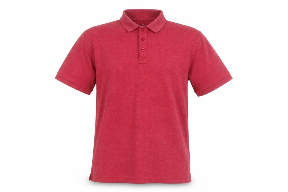 Easy Mens Red  Cotton  Polo Size L Collared
