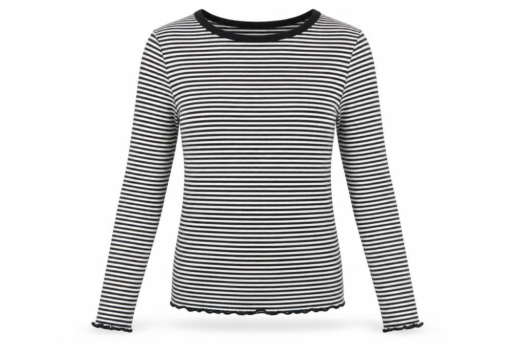 New Look Womens White Round Neck Striped Polyester Pullover Jumper Size 8
