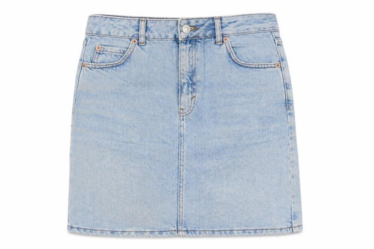 Topshop Womens Blue  Cotton Straight & Pencil Skirt Size 26 in