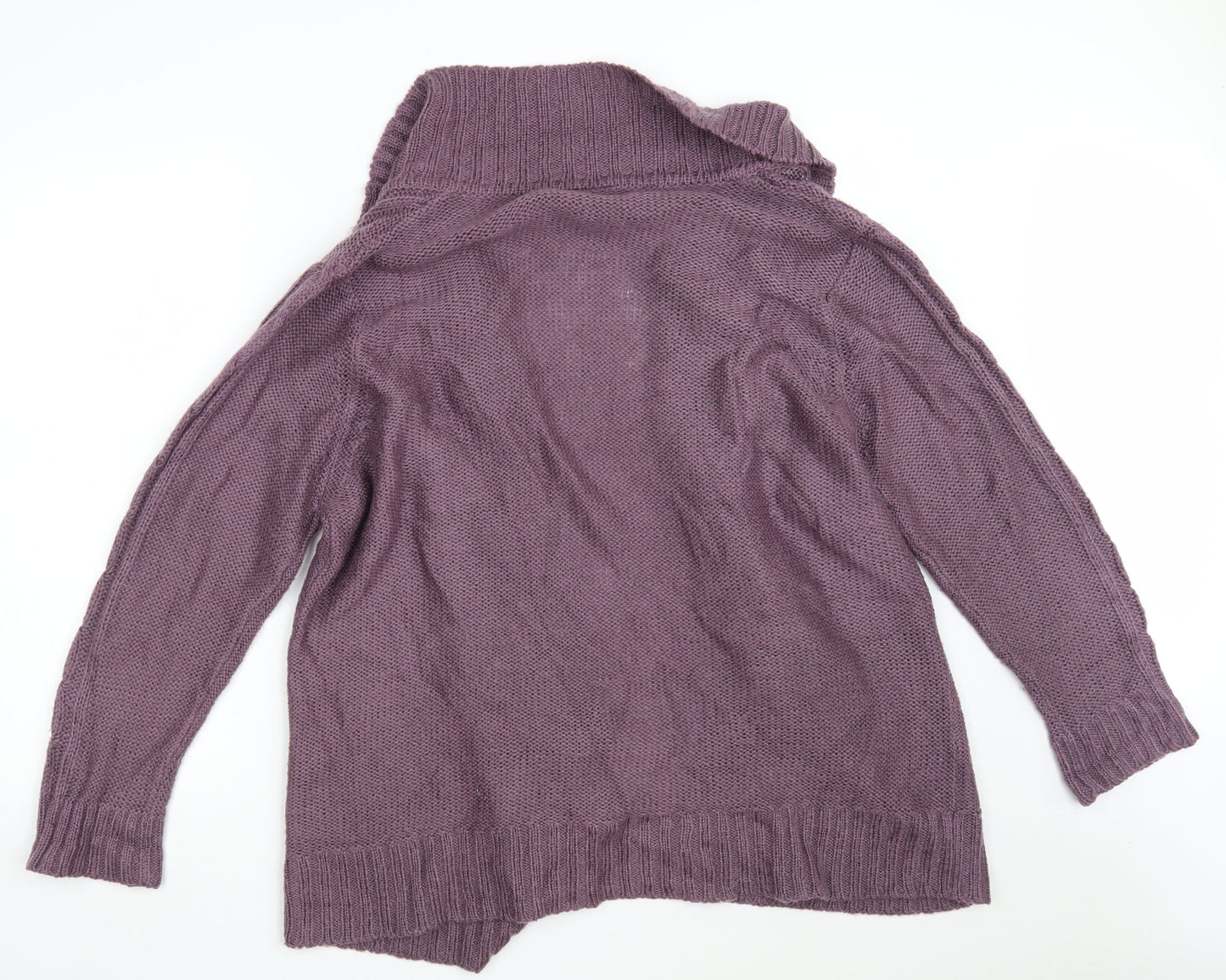 Being Casual Womens Purple Collared  Acrylic Cardigan Jumper Size 20