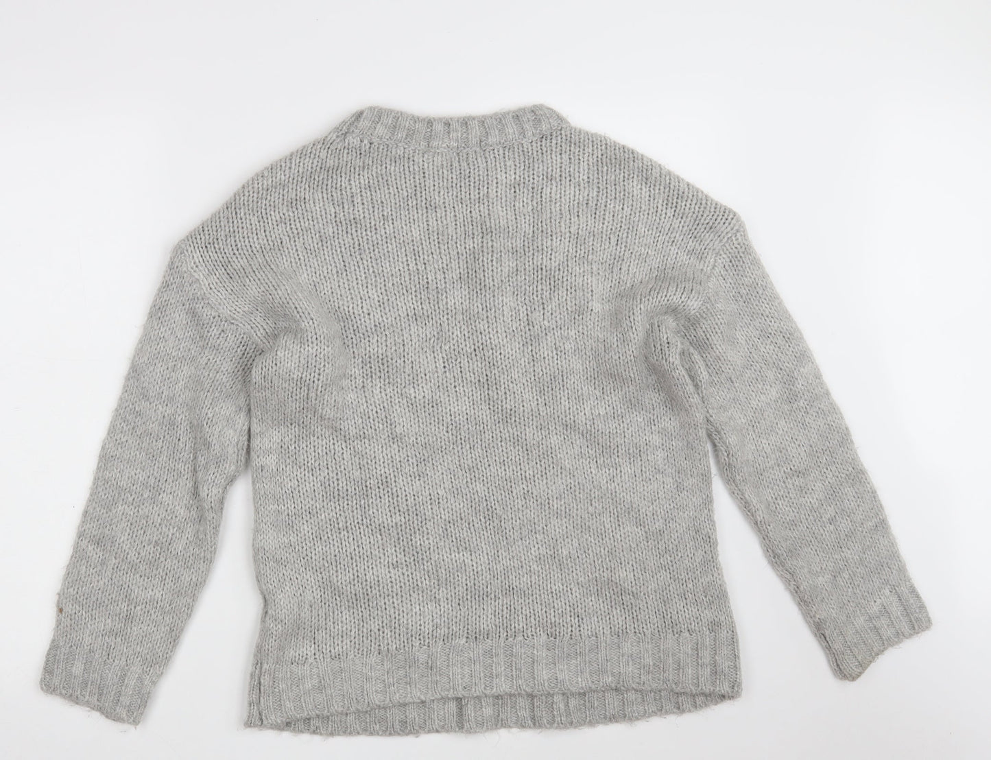 NEXT Womens Grey Round Neck  Acrylic Pullover Jumper Size S