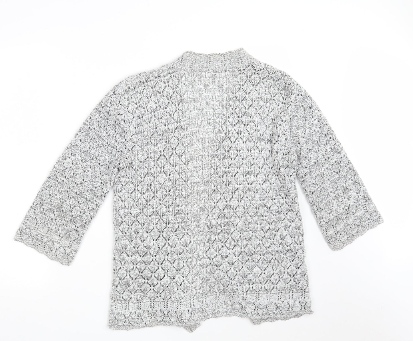 CHIC Womens Grey V-Neck  Cotton Wrap Jumper Size L